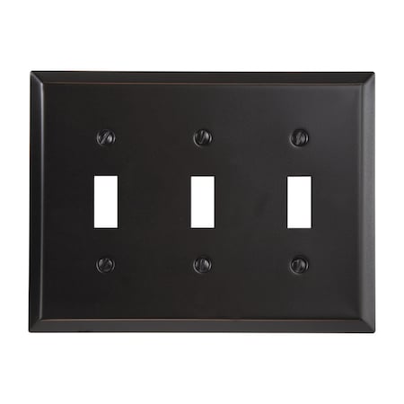 Amerelle Wall Plate, Number of Gangs: 3 Steel, Aged Bronze Finish, Bronze 163TTTDB